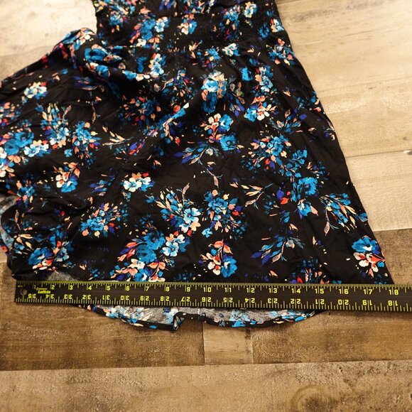 Bebop Women’s Floral Print Romper XS Black Blue Pink Rayon - Picture 9 of 12